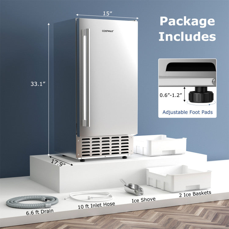 Under Counter Nugget Ice Maker with Timer & Self-Cleaning