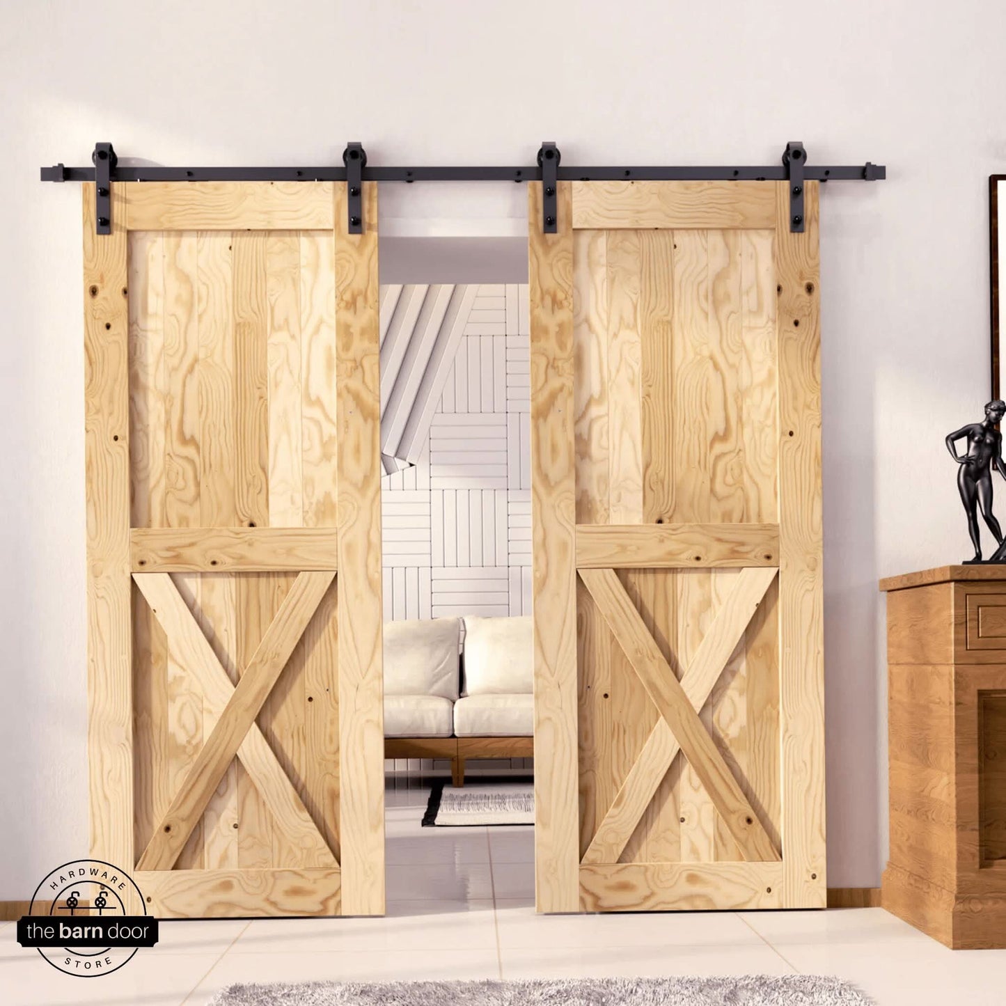 Classic Double Barn Door Kit | Black Hardware
