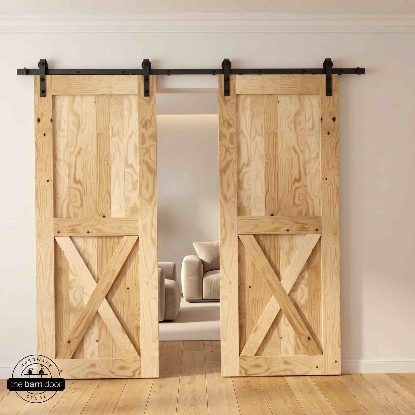 Classic Double Barn Door Kit | Black Hardware