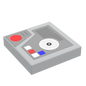 Control Panel #5 (Media w/ Buttons) for Star Wars/Space (2x2 Tile) - B3 Customs using LEGO parts
