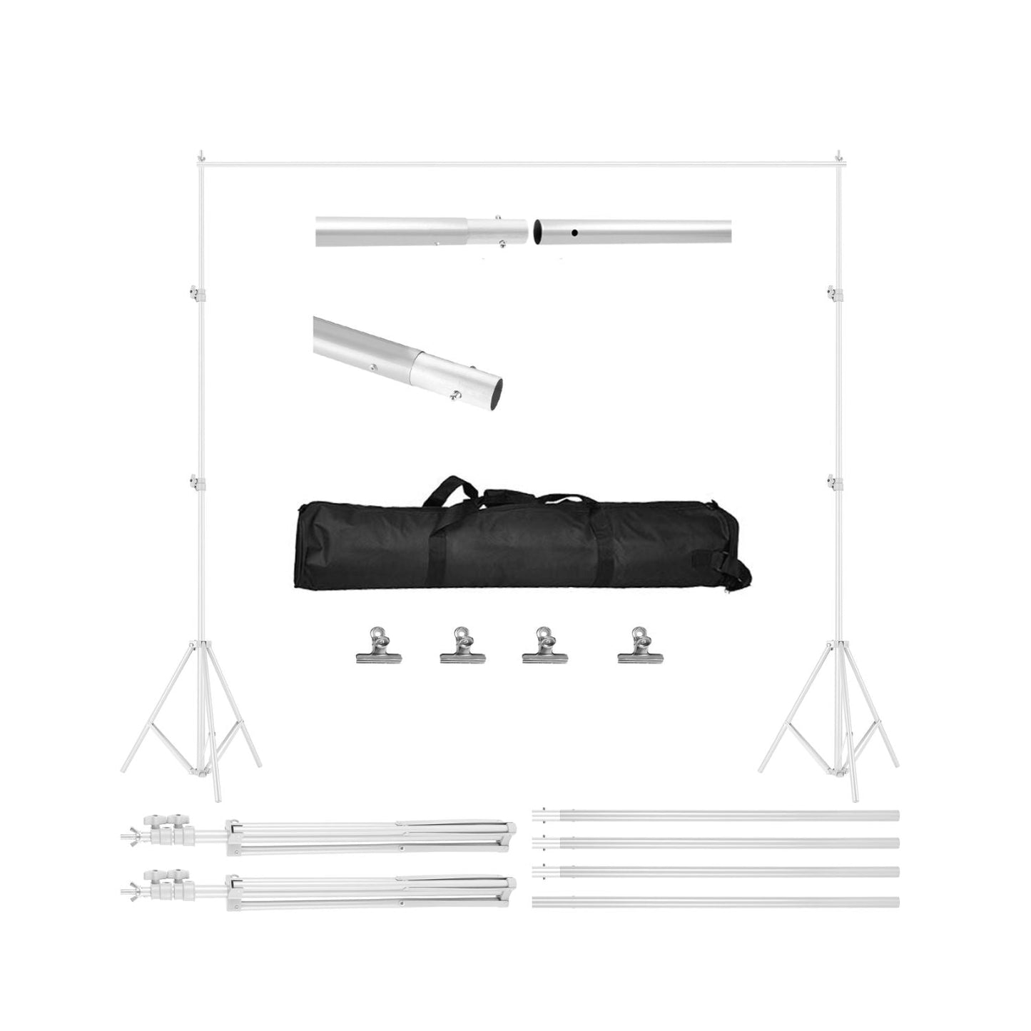 6.5×10ft Photography Backdrop Stand – Adjustable Studio Support Set