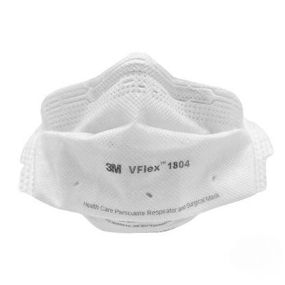 3M 400pcs VFlex 1804 Particulate Respirator N95 Face Mask, Regular Size, Individually wrapped & Flat Fold