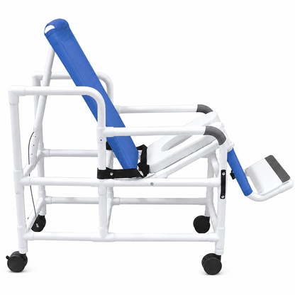 MJM International 193-TIS Tilt "N" Space Shower Chair With Open Front Soft Seat, Buckle Safety Belt, Double Drop Arms, 250 Lbs Weight Capacity