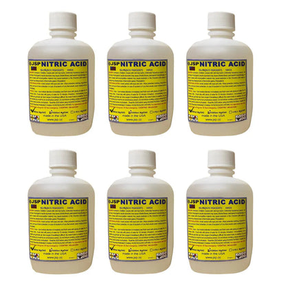 6 of JSP 32oz Nitric Acid 69.8% Concentrated ACS Lab Grade Best for Gold Refining