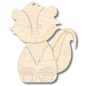 Unfinished Wood Layered and Etched Skunk Shelf Sitter | 6" Tall | 1/4" Wood | Wood Craft DIY