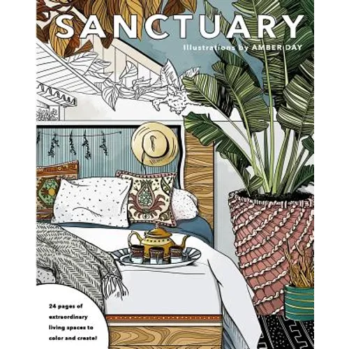 Sanctuary: Living Spaces Coloring Book - Paperback