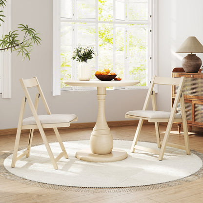 Folding Upholstered Dining Chair Set of 4 with Curved Backrest