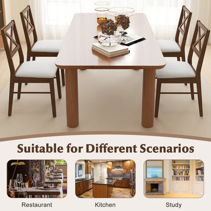 Upholstered Side Dining Chairs Set of 2 with Rubber Wood Frame