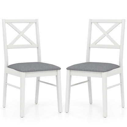 Upholstered Side Dining Chairs Set of 2 with Rubber Wood Frame