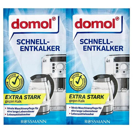 Domol: Powerful Lime Scale Remover Powder - Descale Kettles, Coffee Machines, Bath & Kitchen, Removes Hard Water Stains - 2 Pack