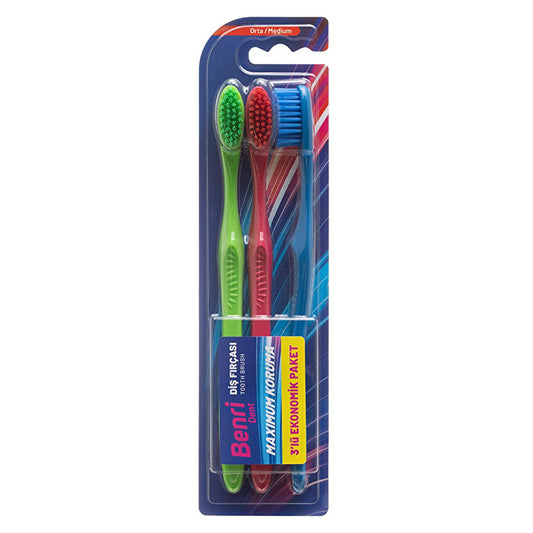 Benri Dent Adult Toothbrush - ISO Compliant Oral Hygiene Tool with Soft Bristles