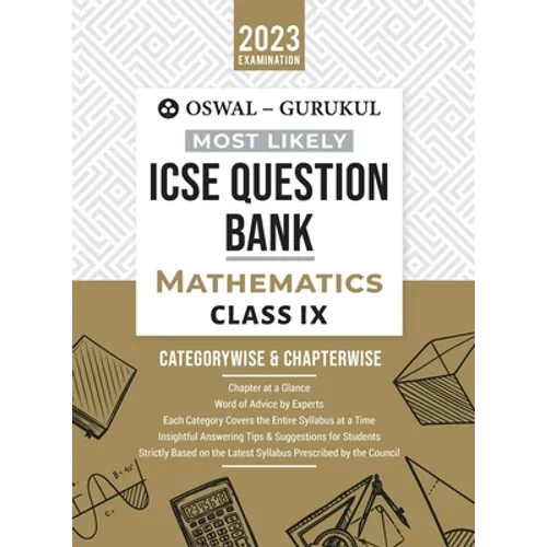 Oswal - Gurukul Mathematics Most Likely Question Bank: ICSE Class 9 For 2023 Exam - Paperback