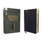 Nasb, the Grace and Truth Study Bible (Trustworthy and Practical Insights), Leathersoft, Navy, Red Letter, 1995 Text, Thumb Indexed, Comfort Print - Imitation Leather