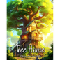 Tree House Coloring Book for Adults: Escape to Nature's Haven and Unleash Your Creativity - Paperback