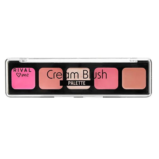Rival Loves Me Vegan Cream Blush Palette: Buildable, Blendable Colors & Radiant Highlighter - Natural Face Makeup