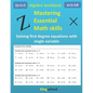 Mastering essential math skills: Algebra workbook - Solving first-degree equations with single variable - Kingschool - Paperback