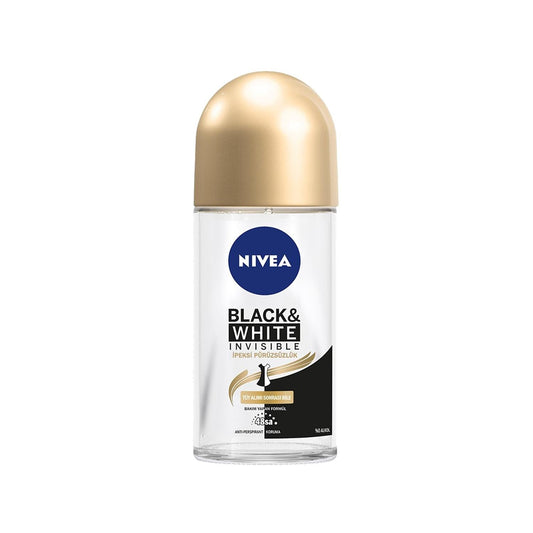 Nivea Invisible Black&White Roll-On Deodorant 50 ml - Silky Smooth Antiperspirant for Women and Men