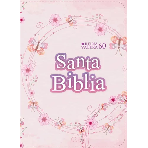 Biblia Rvr 1960 Compacta Símil Piel Juvenil Mariposa Palo Rosa (Bible Rvr 1960 Compact Size Leatherlike Youth Light Pink Butterfly (Spanish Edition) - Leather
