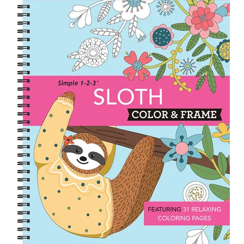 Color & Frame - Sloth (Adult Coloring Book) - Spiral