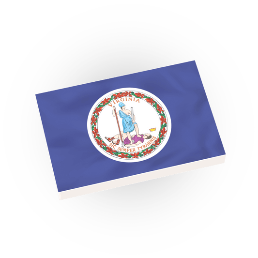 Virginia State Flag - Minifig Scale - Custom Printed - 2x3 Tile Made using LEGO® Parts