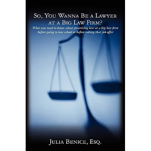 So, You Wanna Be a Lawyer at a Big Law Firm?: What you need to know about practicing law at a big law firm before going to law school or before taking - Paperback