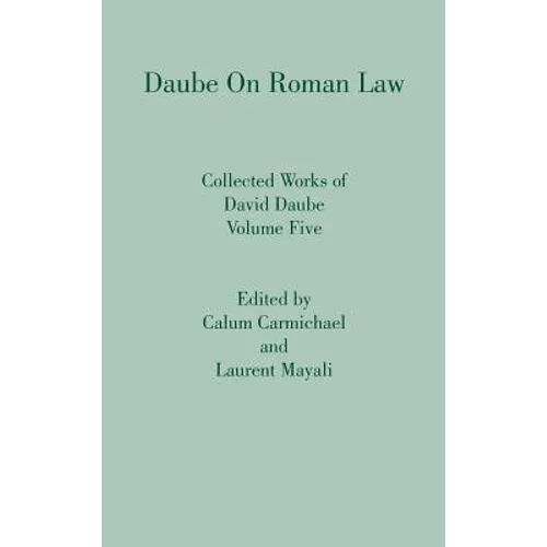 Daube on Roman Law - Hardcover