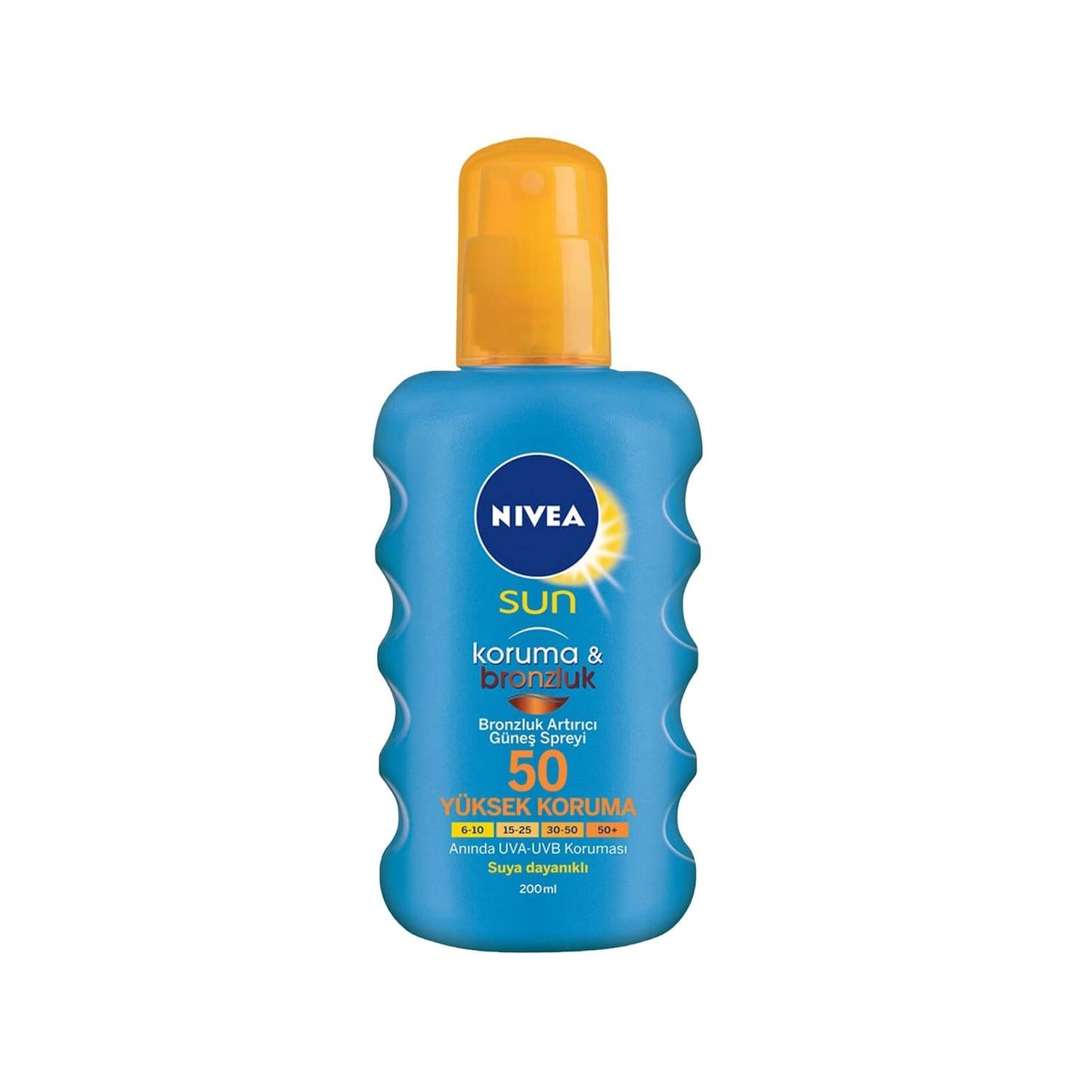 Nivea Sun Tan Boosting Sun Spray Spf 50 200 ml - Sun Protection Spray with Bronzing Effect