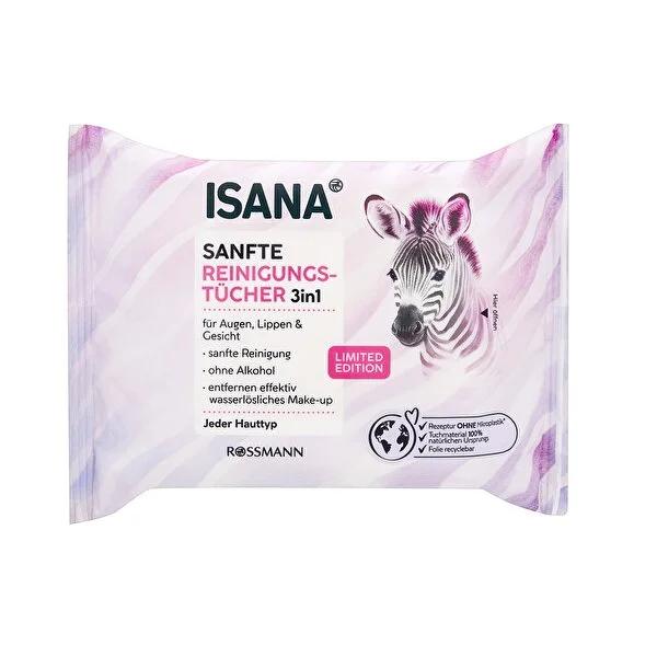 Isana 3-in-1 Facial Cleansing Wipes - Gentle Makeup Remover for Sensitive Skin