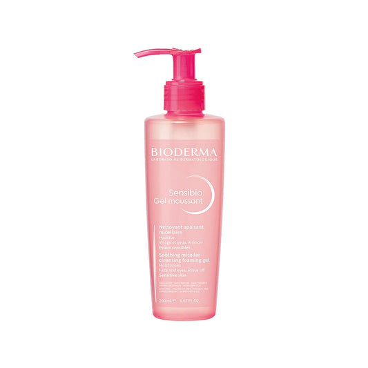 Bioderma Sensibio Facial Cleansing Gel for Sensitive Skin - Gentle, Dermatologically Tested, 200ml