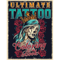 Ultimate Tattoo Coloring Book: Over 180 Coloring Pages For Adult Relaxation With Beautiful Modern Tattoo Designs Such As Sugar Skulls, Hearts, Roses - Paperback