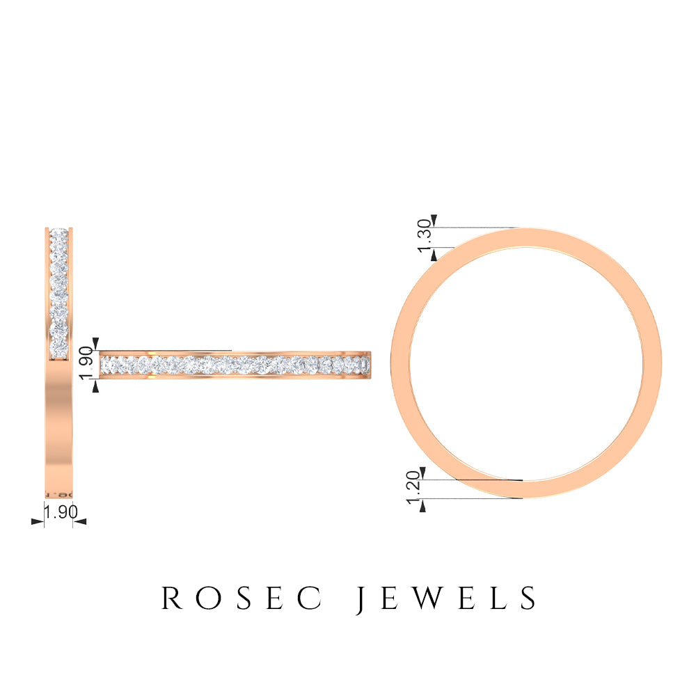 Natural Diamond Half Eternity Stackable Ring for Women