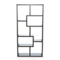 Modern 70-in High Display Cabinet Bookcase in Dark Brown Cappuccino Wood Finish