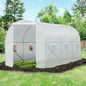 14.7 Ft x 6.5 Ft Outdoor Greenhouse w/ Heavy Duty Steel Frame and White PE Cover