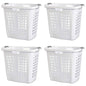 Set of 4 Heavy Duty Plastic Laundry Hamper Dirty Clothes Basket