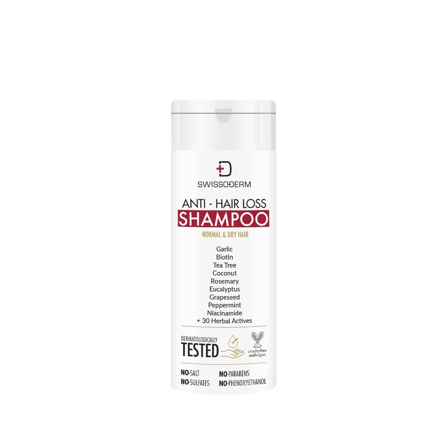 Swissoderm Anti-Hair Loss Shampoo for Normal to Dry Hair - 1.69 fl oz, Reduces Hair Loss & Strengthens Hair