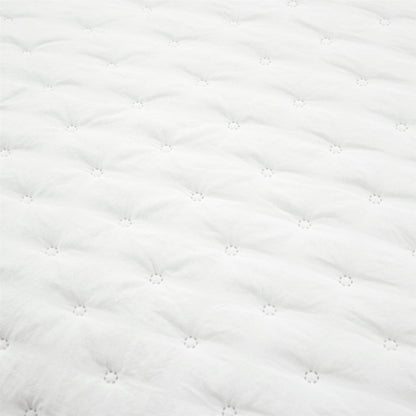 King Size Lightweight White Ruffle Reversible Oversized 3 Piece Quilt Set