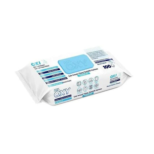 Mr. Oxy Surface Cleaning Wipes - 100 Count, Multi-Purpose, Natural Ingredients, White Soap Scent