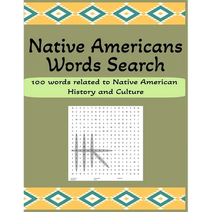 Native Americans Words Search: 100 Words Related to Native American History and Culture - Paperback
