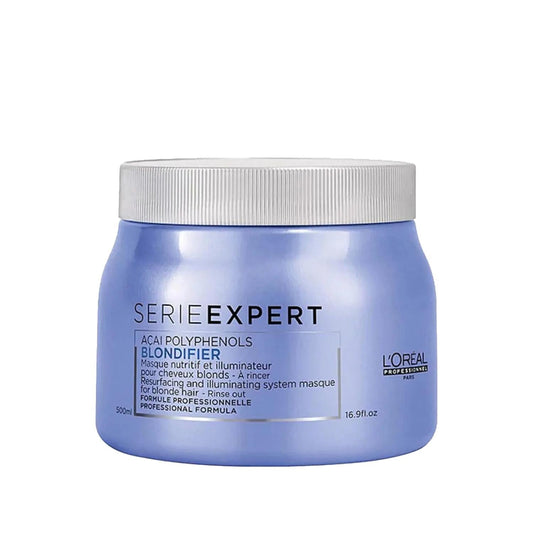 L'Oreal Professionnel Paris Serie Expert Blondifier Shine Enhancing Hair Mask for Blonde Hair, 500ml - Professional Hair Care