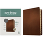 NLT Wide Margin Bible, Filament Enabled (Genuine Leather, Brown, Indexed, Red Letter) - Leather