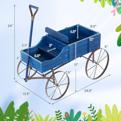 Wooden Wagon Plant Bed