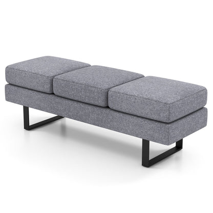 Waiting Room Bench Seating Long Bench with Metal Frame Leg