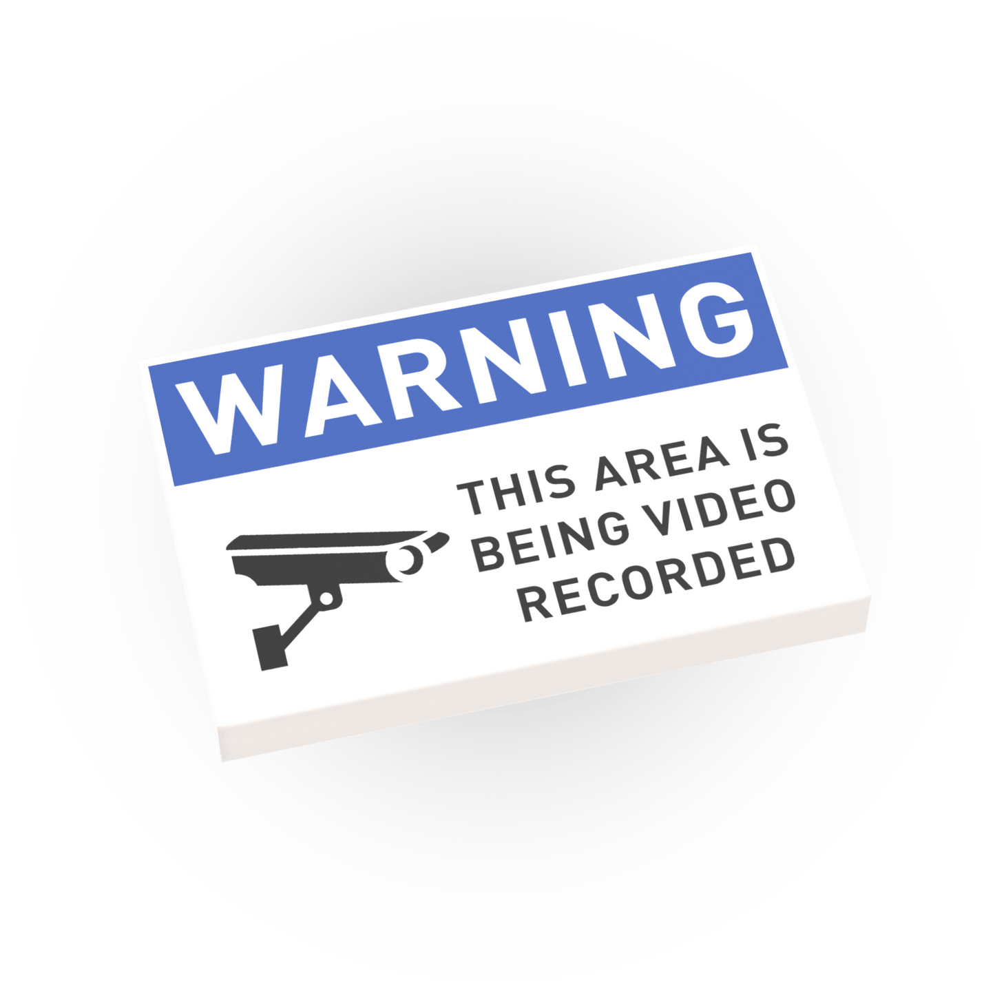 Warning - Video Recording Sign - Custom Printed - Made Using a LEGO® Tile