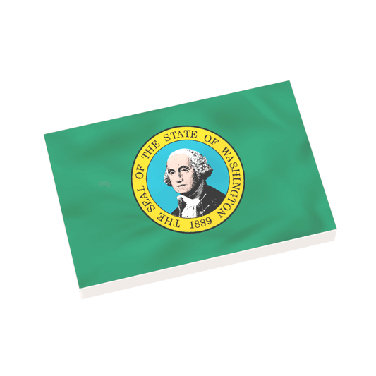 Washington State Flag - Custom Printed LEGO® - Made Using a LEGO® Tile