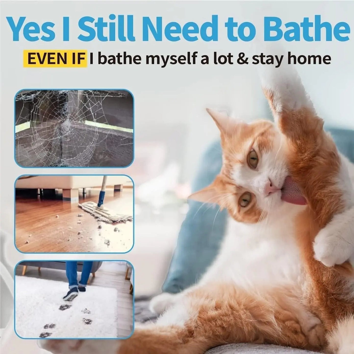 Waterless Cat Shampoo Foam & Brush Kit No Rinse Hypoallergenic 5oz