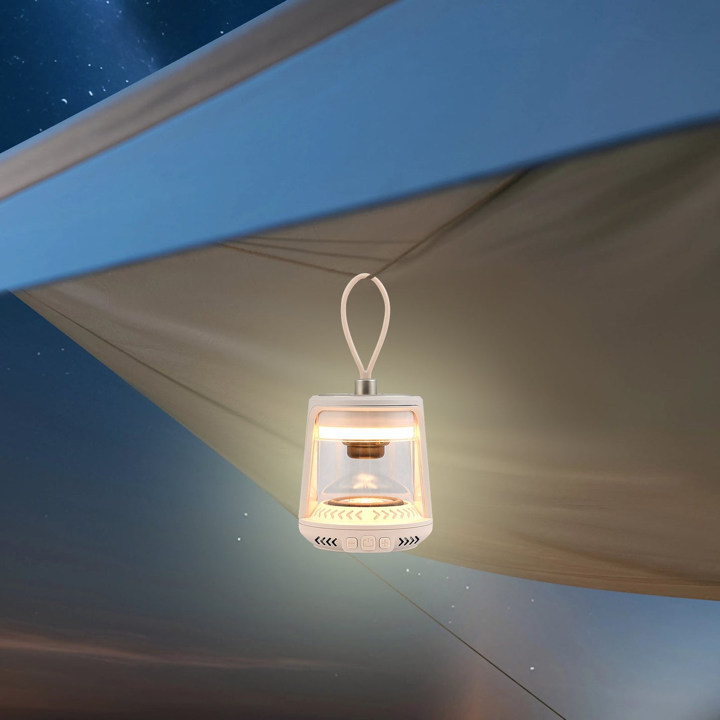 Outdoor Waterproof Camping Lantern Speaker with 3 LED Light Colors