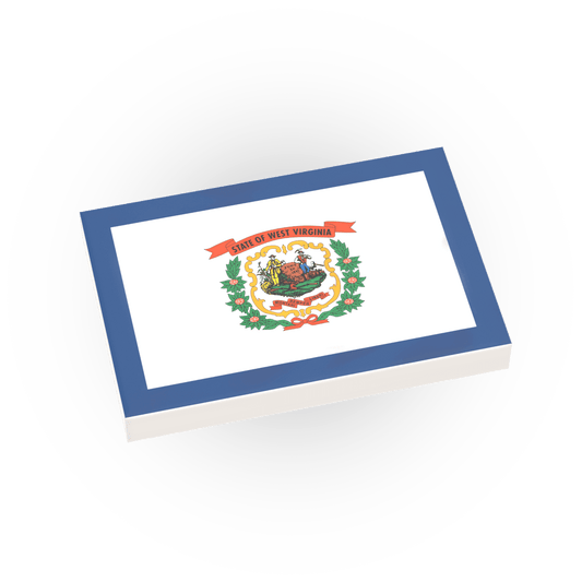 West Virginia State Flag - Custom Printed 2x3 Tile - Made Using LEGO® Parts