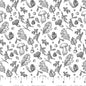 White/Black 28531-10 Nature's Sketchbook Cotton 44"/45" Fabric Per Yard
