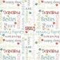 White Life is Better With Friends 44"-45" Cotton Fabric per yard