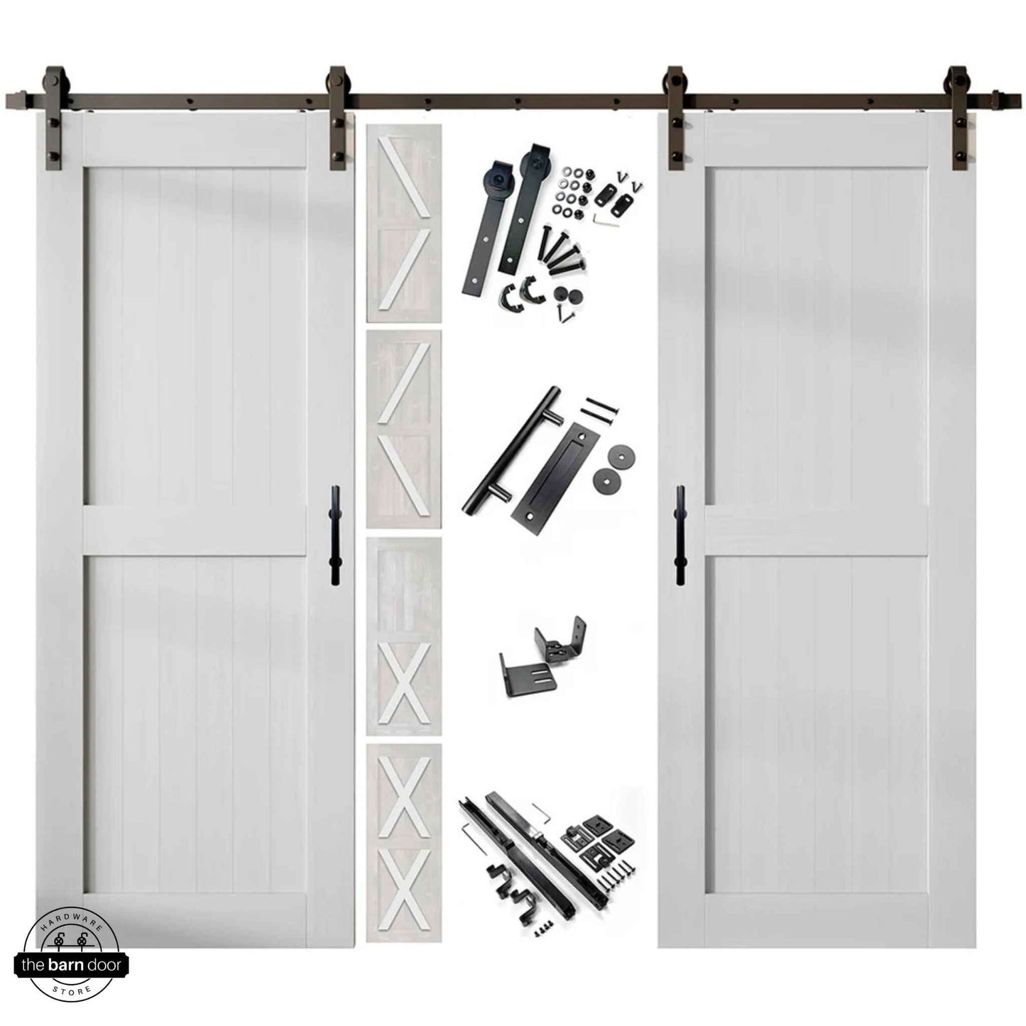 Classic Double Barn Door Kit | Black Hardware